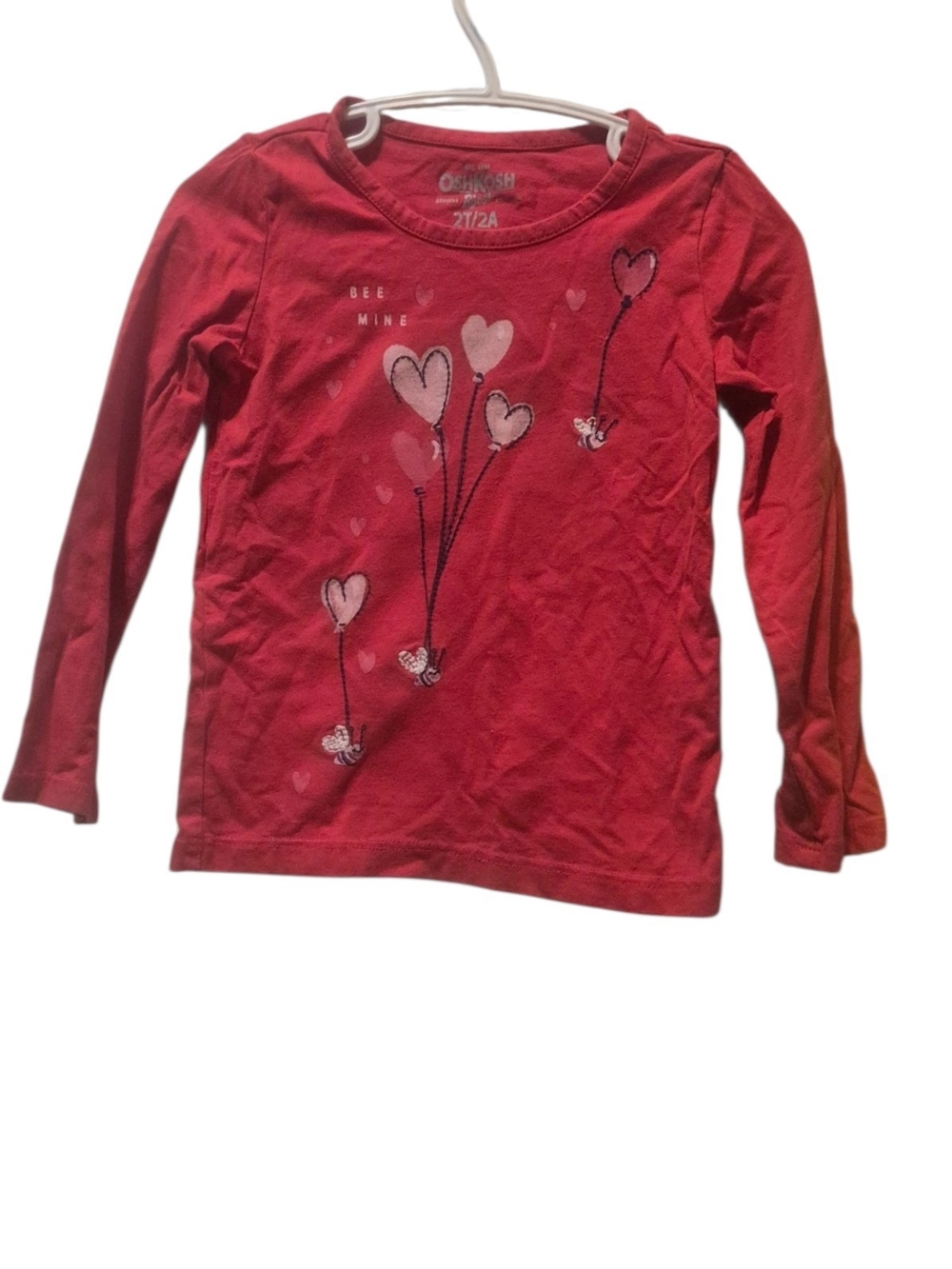 OshKosh B'gosh Red Long-Sleeve Heart & Bee Graphic Tee